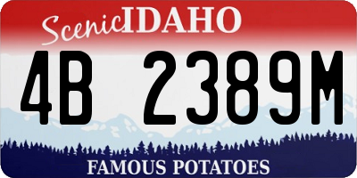 ID license plate 4B2389M