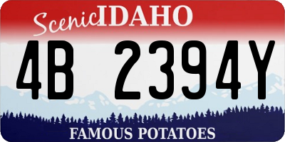 ID license plate 4B2394Y