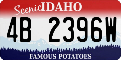 ID license plate 4B2396W