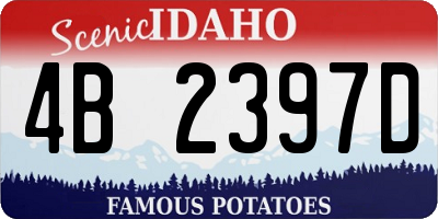 ID license plate 4B2397D