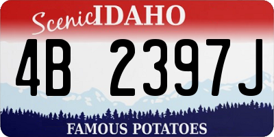 ID license plate 4B2397J