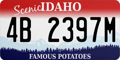 ID license plate 4B2397M