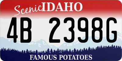 ID license plate 4B2398G