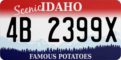 ID license plate 4B2399X