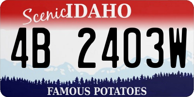 ID license plate 4B2403W