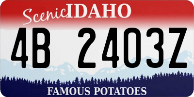 ID license plate 4B2403Z