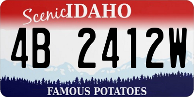 ID license plate 4B2412W