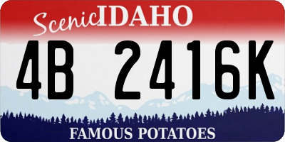 ID license plate 4B2416K
