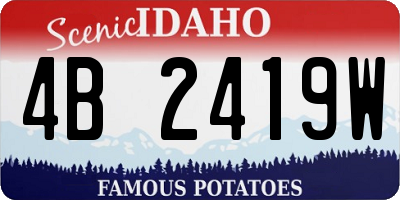ID license plate 4B2419W