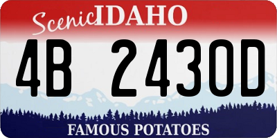 ID license plate 4B2430D