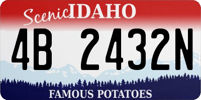 ID license plate 4B2432N