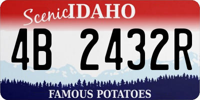 ID license plate 4B2432R