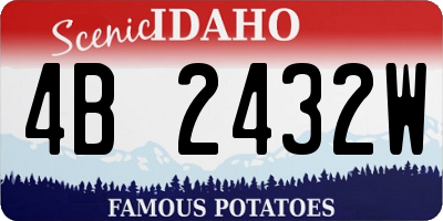 ID license plate 4B2432W