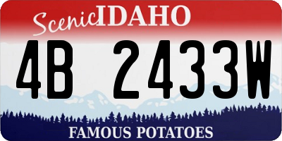 ID license plate 4B2433W