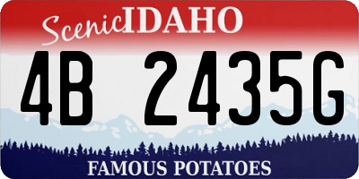 ID license plate 4B2435G
