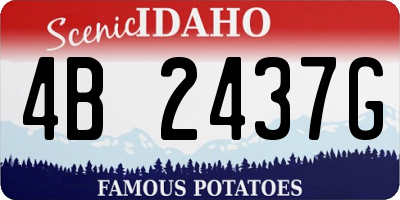 ID license plate 4B2437G