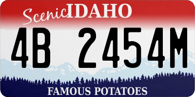 ID license plate 4B2454M
