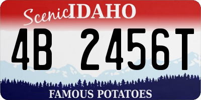 ID license plate 4B2456T
