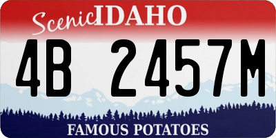 ID license plate 4B2457M
