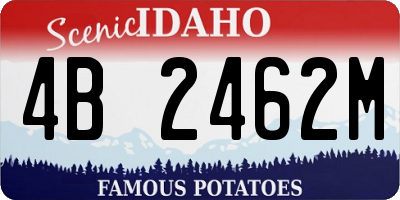 ID license plate 4B2462M