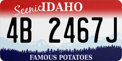 ID license plate 4B2467J