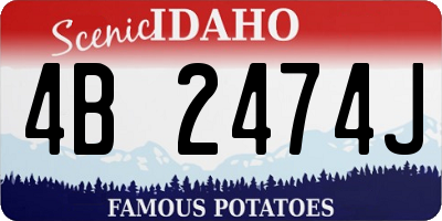 ID license plate 4B2474J