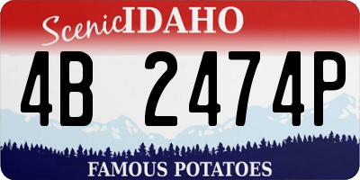 ID license plate 4B2474P