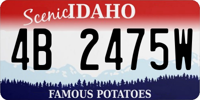 ID license plate 4B2475W