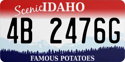 ID license plate 4B2476G