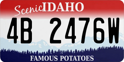 ID license plate 4B2476W