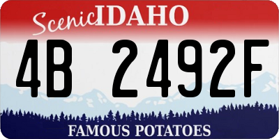 ID license plate 4B2492F