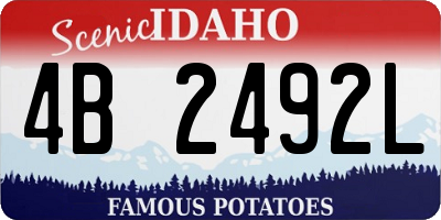 ID license plate 4B2492L