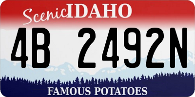 ID license plate 4B2492N