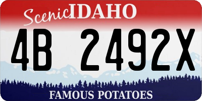 ID license plate 4B2492X