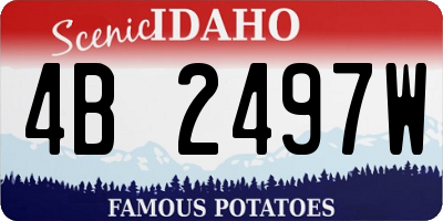 ID license plate 4B2497W