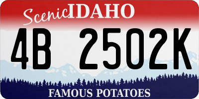 ID license plate 4B2502K