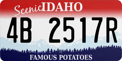ID license plate 4B2517R
