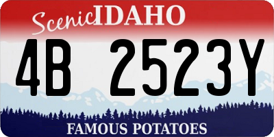 ID license plate 4B2523Y