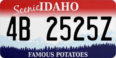 ID license plate 4B2525Z