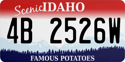 ID license plate 4B2526W