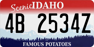 ID license plate 4B2534Z