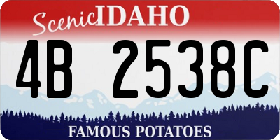 ID license plate 4B2538C