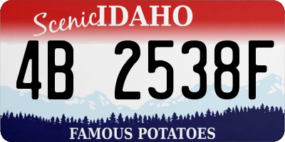 ID license plate 4B2538F