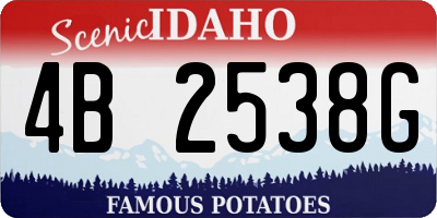 ID license plate 4B2538G