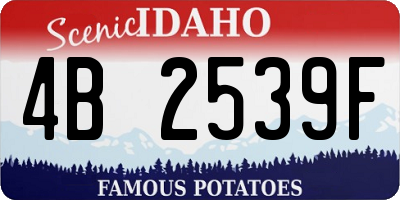 ID license plate 4B2539F