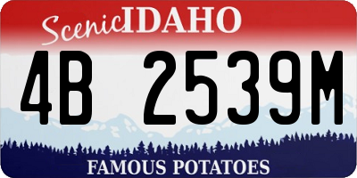 ID license plate 4B2539M