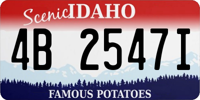 ID license plate 4B2547I