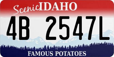 ID license plate 4B2547L