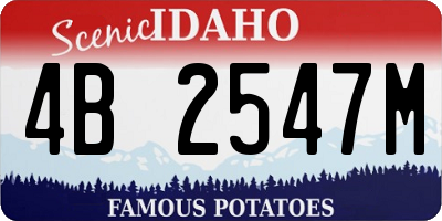 ID license plate 4B2547M