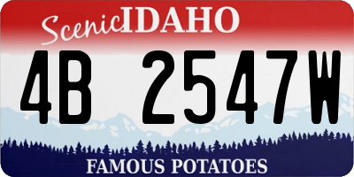ID license plate 4B2547W